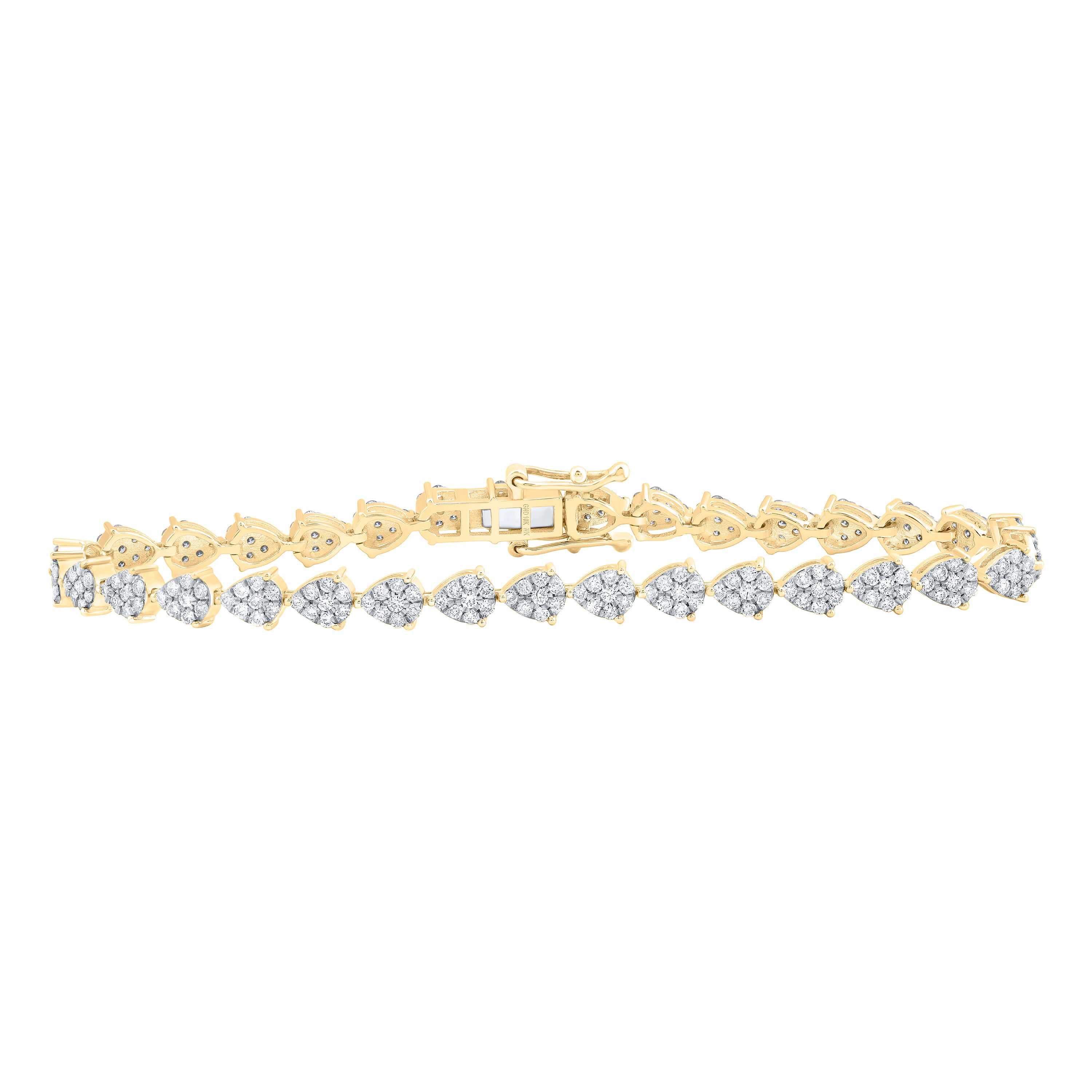 10Kt Gold 2Ctw-Dia Nk Pear Shape Fashion Bracelet (7 Inch)
