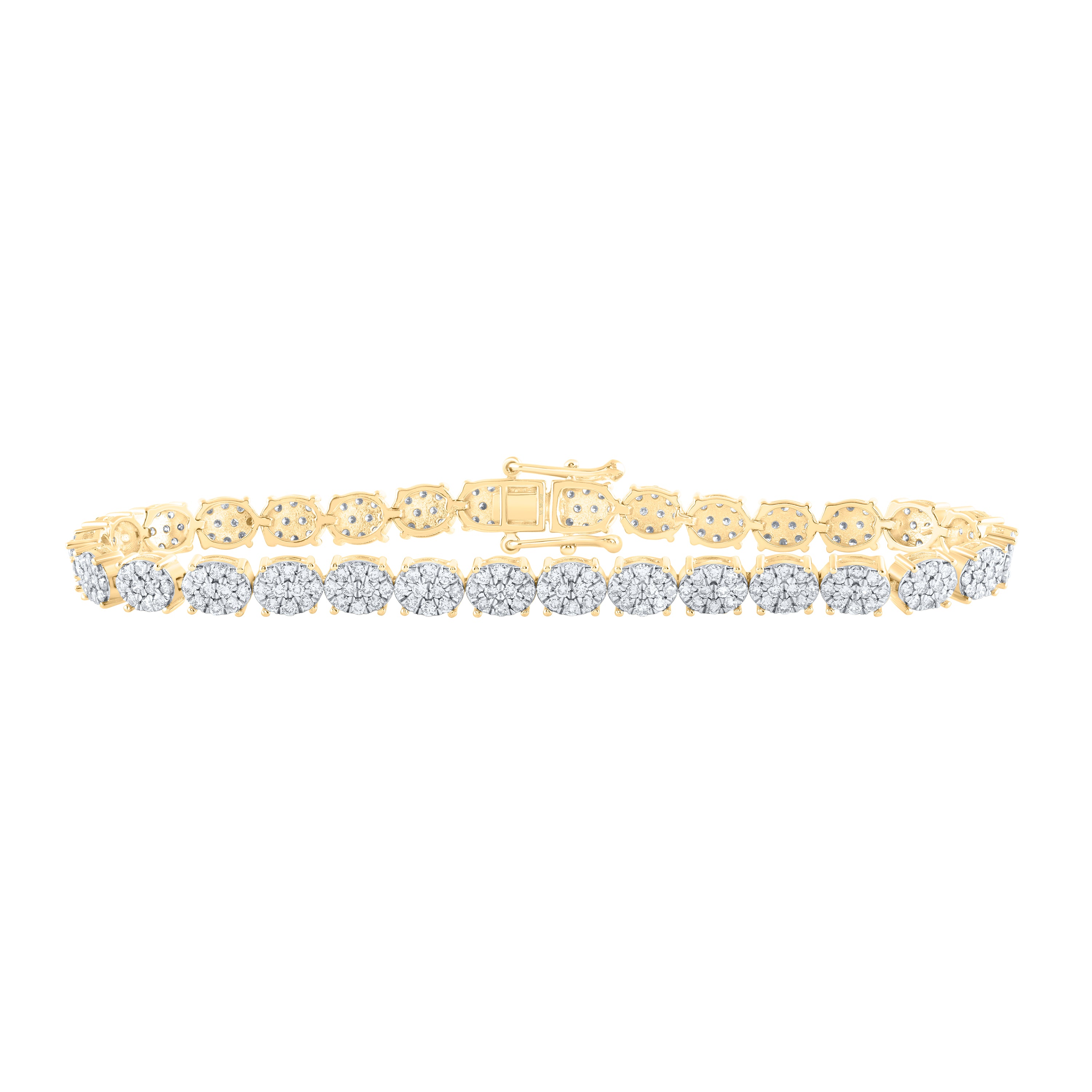 10Kt Gold 2 7/8Ctw-Dia Nk Oval Shape Fashion Bracelet (7 Inch)