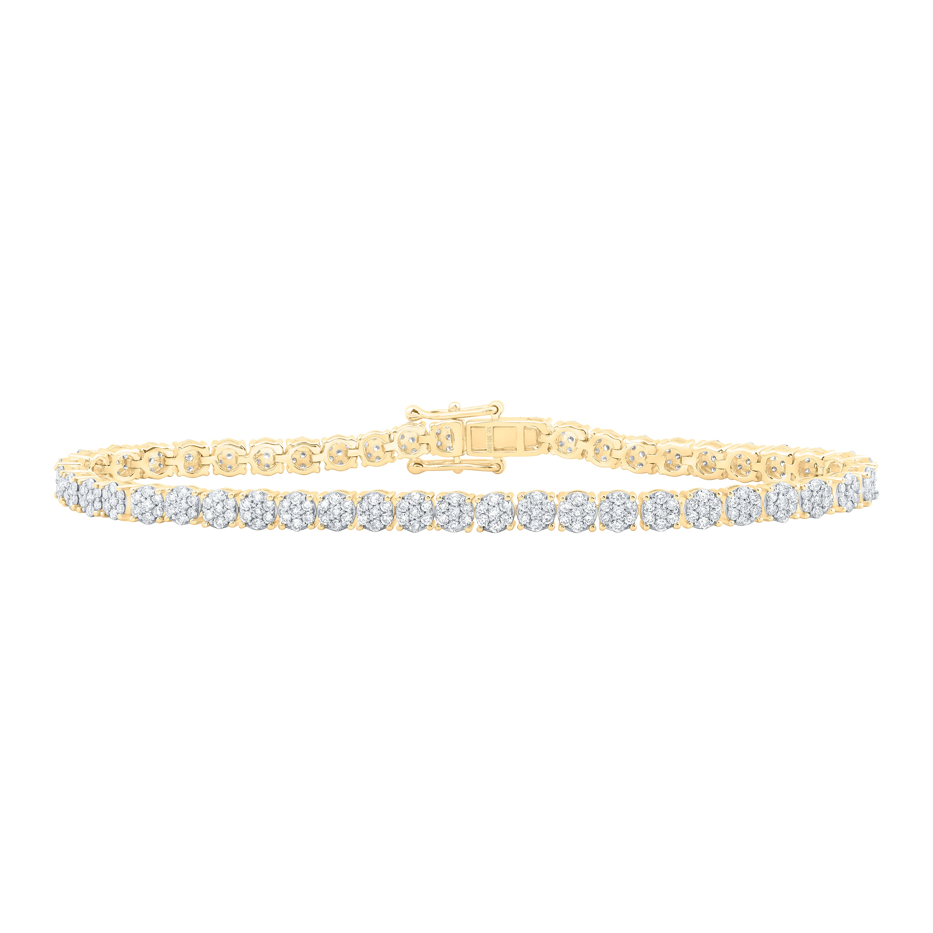 10Kt Gold 2 1/4Ctw-Dia Nk Round Shape Fashion Bracelet (7 Inch)