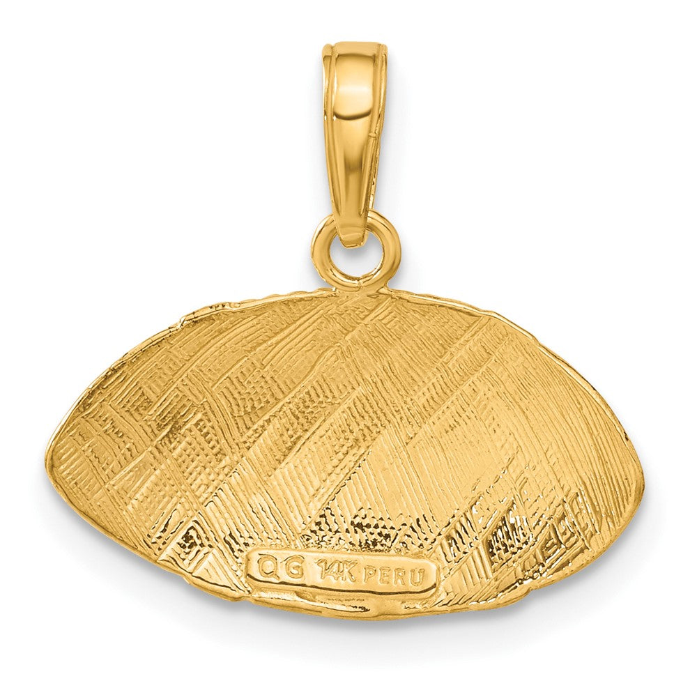 14k Yellow Gold 20 mm Football Profile Pendant (1.29 grams)