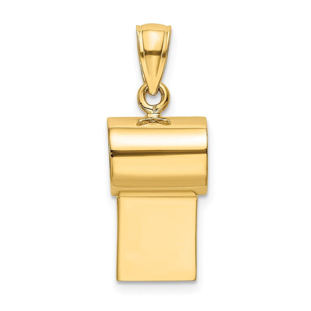 14k Yellow Gold 9.4 mm 3-D Whistle Charm (5.58 grams)