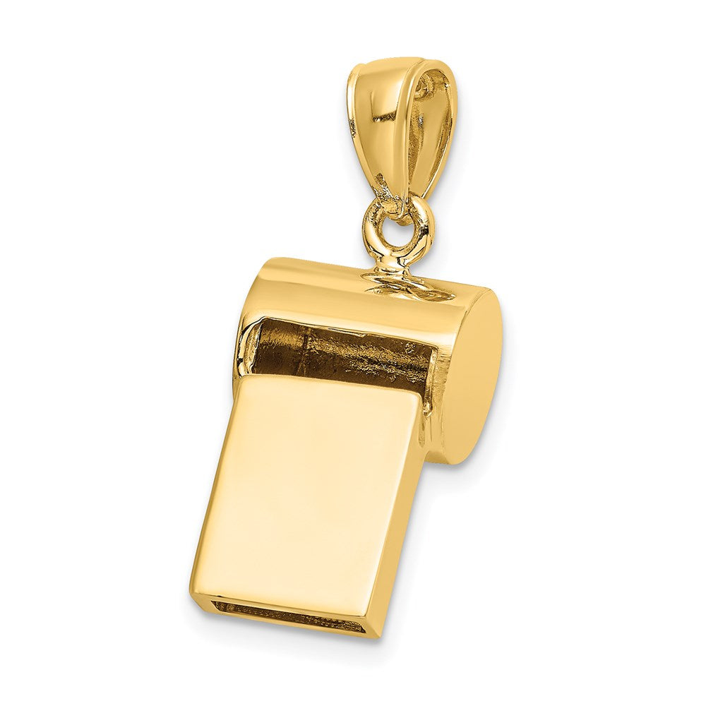 14k Yellow Gold 9.4 mm 3-D Whistle Charm (5.58 grams)