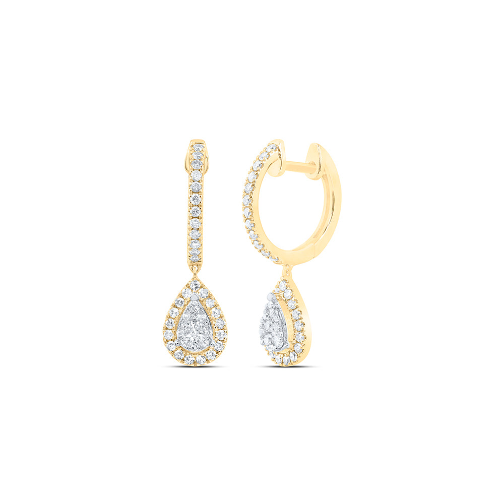 10Kt Gold 1/2Ctw-Dia Nk Fashion  Pear Hoops Earring