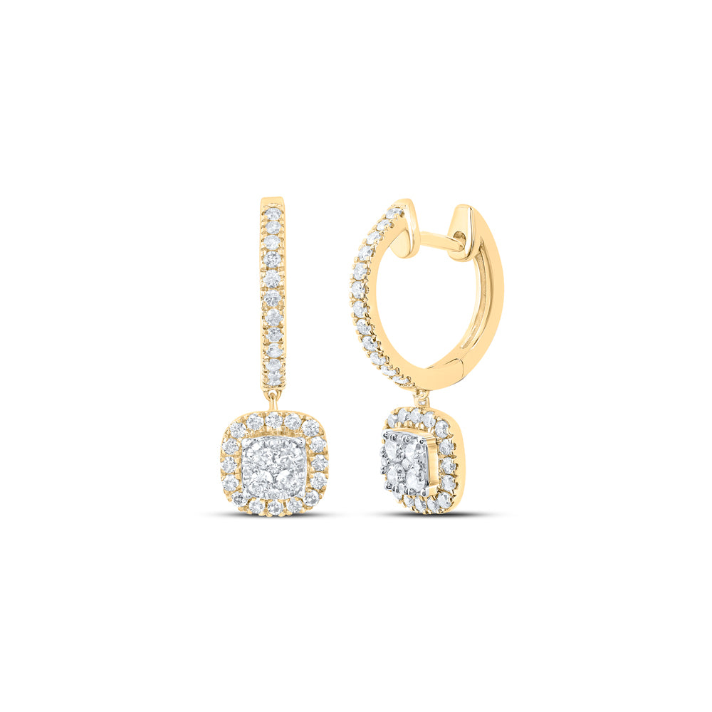 10Kt Gold 1/2Ctw-Dia Nk Cushion Shape Fashion Hoops Earring