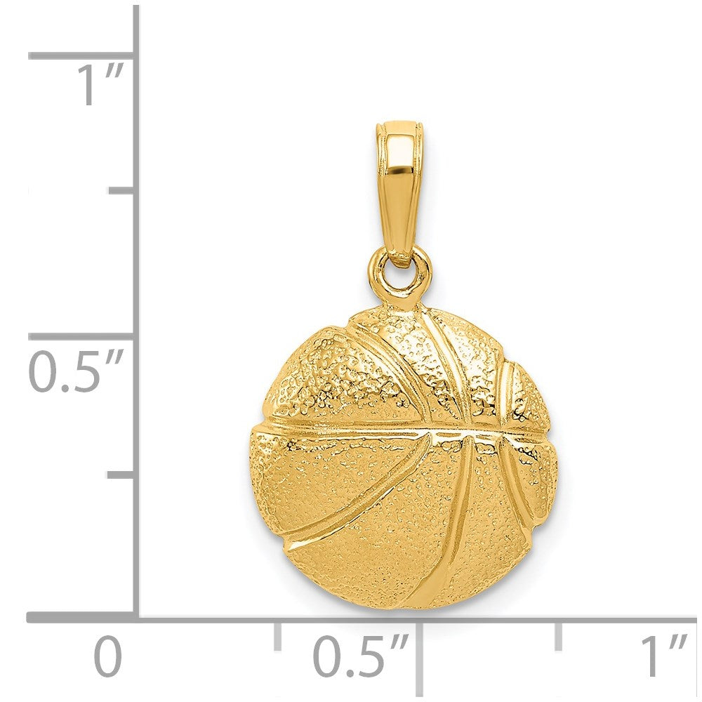 14k Yellow Gold 14 mm Basketball Pendant (1.85 grams)
