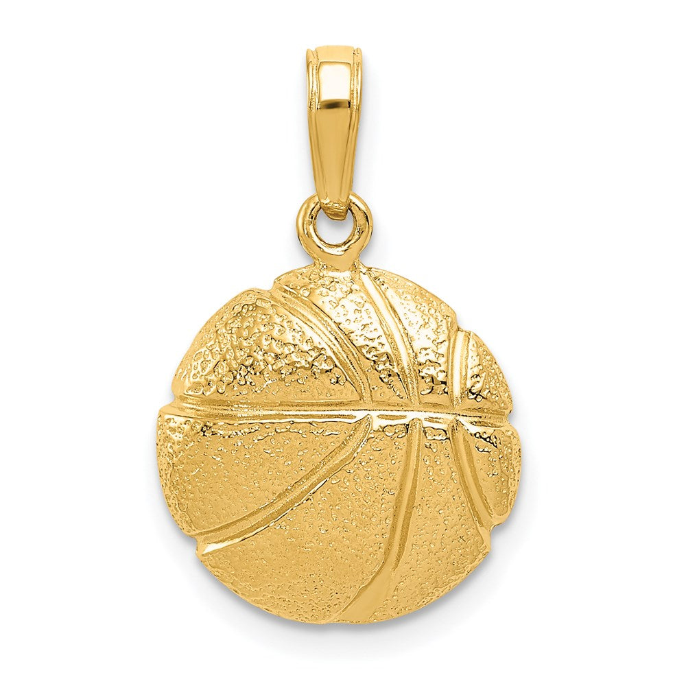 14k Yellow Gold 14 mm Basketball Pendant (1.85 grams)