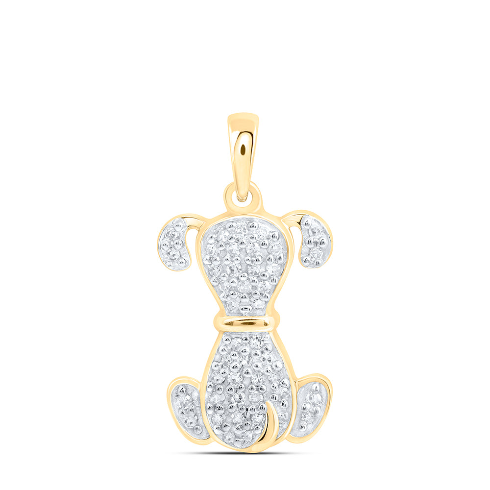 10Kt Gold 1/8Ctw-Dia Nk Gift Dog Pendant