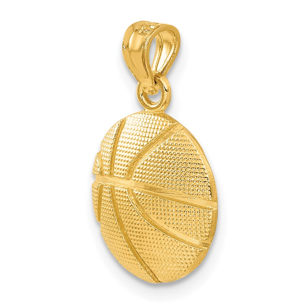 14k Yellow Gold 14 mm Basketball Pendant (1 grams)