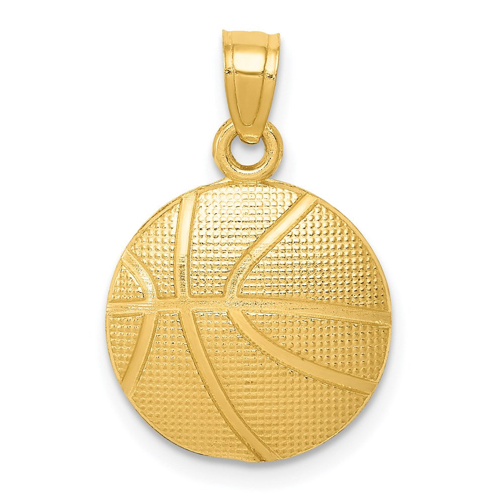 14k Yellow Gold 14 mm Basketball Pendant (1 grams)