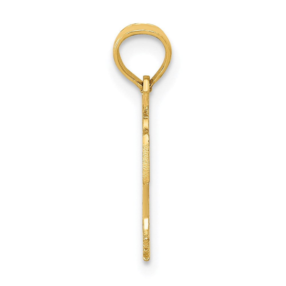 14k Yellow Gold 12 mm Basketball in Net Pendant (0.65 grams)