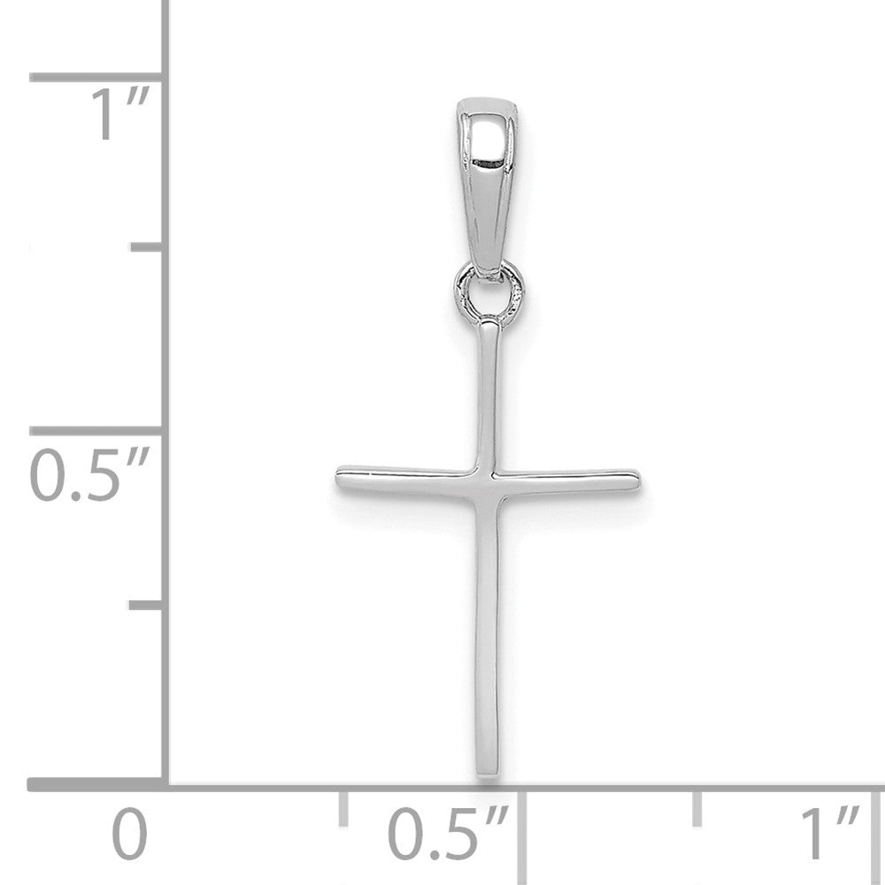 14k White Gold 10.8 mm Polished Cross Pendant (0.55 grams)