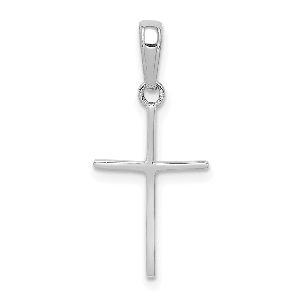 14k White Gold 10.8 mm Polished Cross Pendant (0.55 grams)