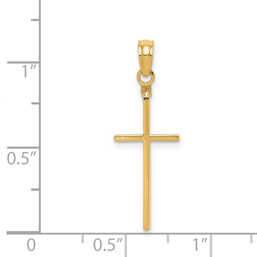 14k Yellow Gold 10 mm Polished Cross Pendant (0.66 grams)