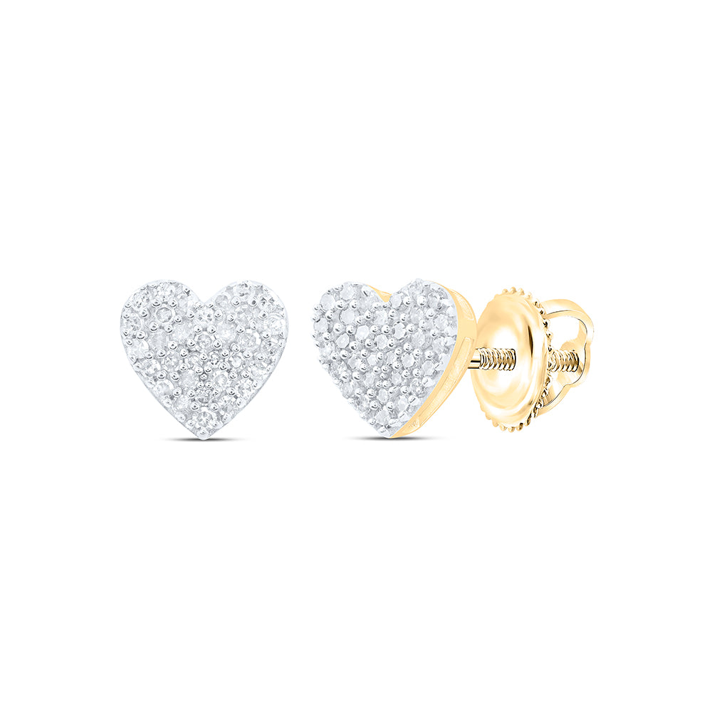 Sterling Silver 1/3Ctw-Dia P1 Gift Heart Stud Earring