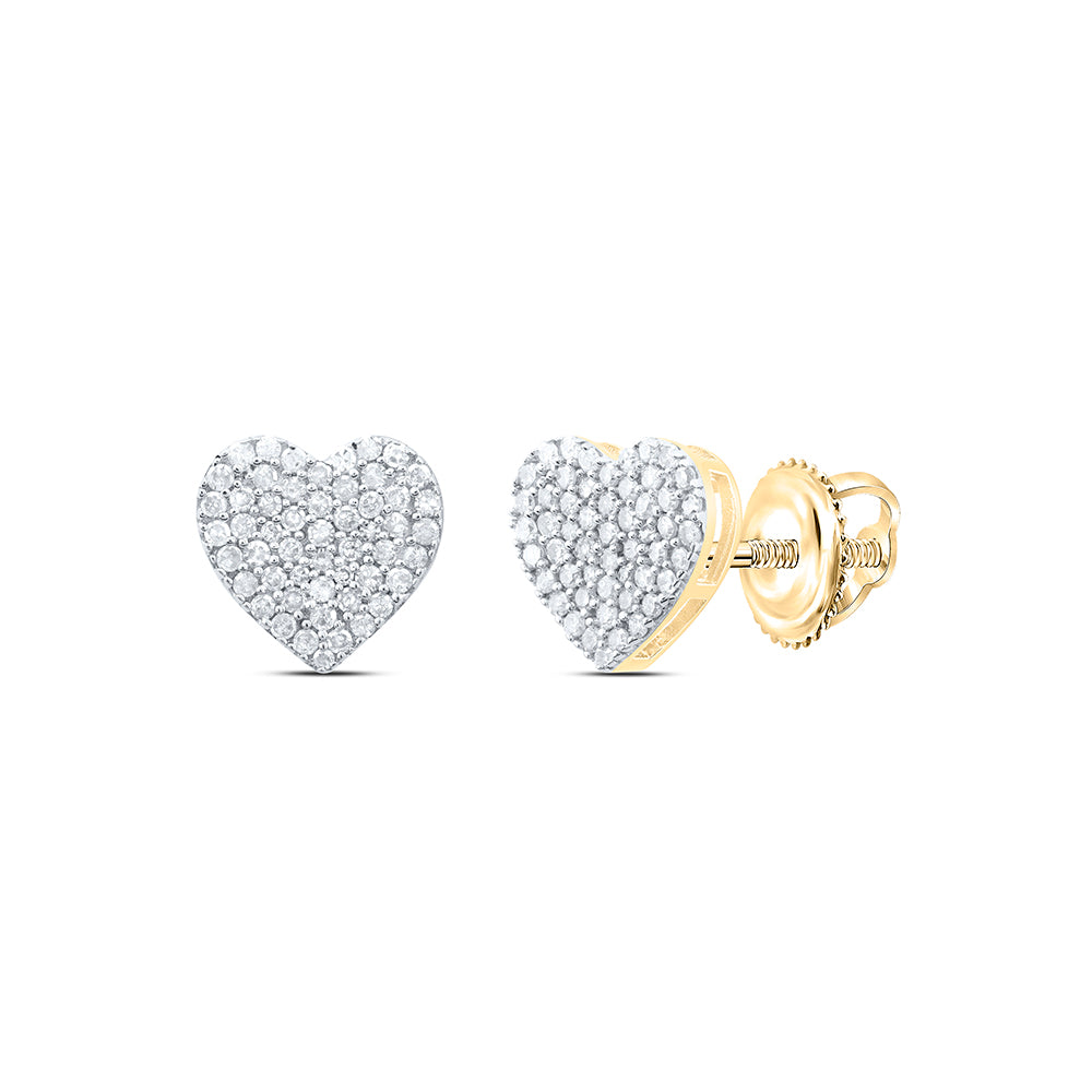 Sterling Silver 3/8Ctw-Dia P1 Gift Heart Stud Earring