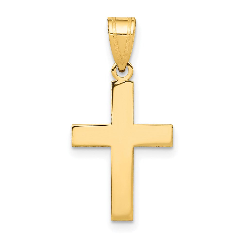 14k Yellow Gold 12 mm Polished Cross Charm (0.66 grams)