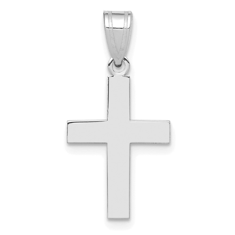 14k White Gold 12 mm Polished Cross Charm (0.64 grams)