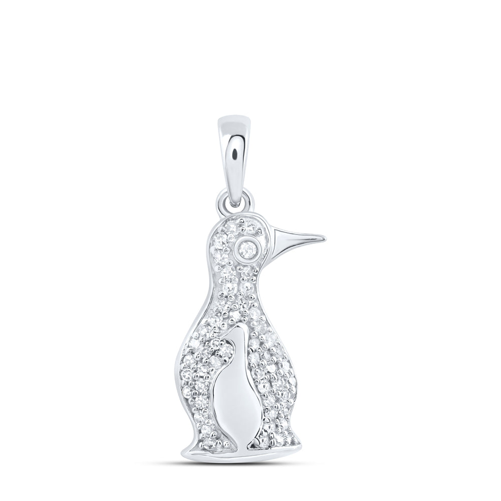 10Kt Gold 1/6Ctw-Dia Nk Gift Penguin Pendant