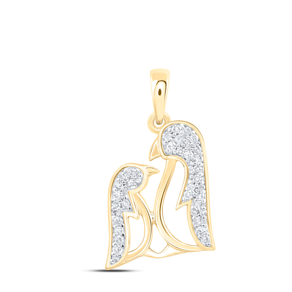 10Kt Gold 1/8Ctw-Dia Nk Gift Penguin Pendant