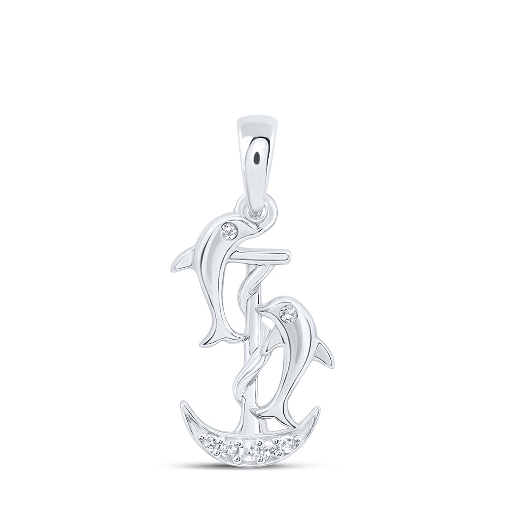 10Kt Gold 0.03Ctw-Dia Nk Gift Dolphin Pendant