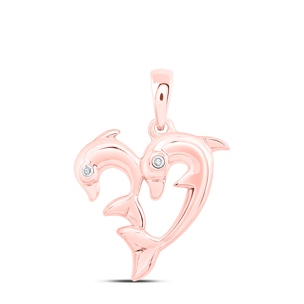 10Kt Gold 0.01Ctw-Dia Nk Gift Dolphin Pendant