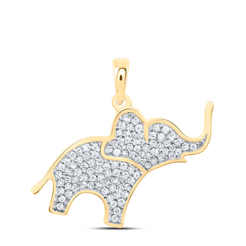 10Kt Gold 1/3Ctw-Dia Nk Gift Elephant Pendant