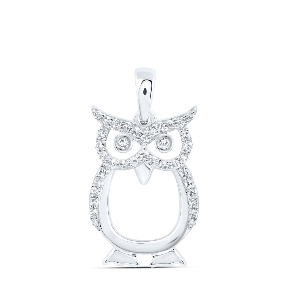 10Kt Gold 1/6Ctw-Dia Nk Gift Owl Pendant