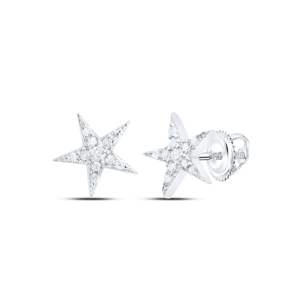 Sterling Silver 1/10Ctw-Dia P1 Gift Star Earring
