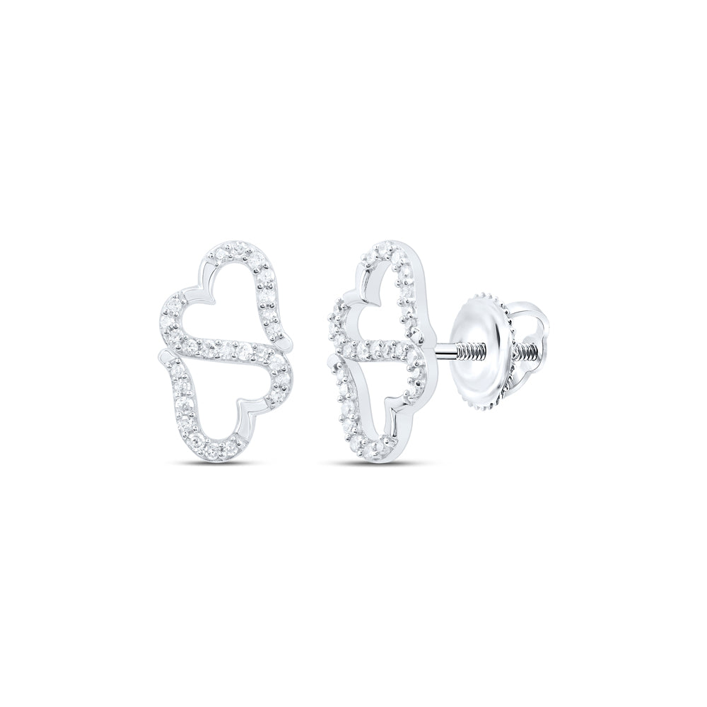 Sterling Silver 1/6Ctw-Dia P1 Gift Heart Earring