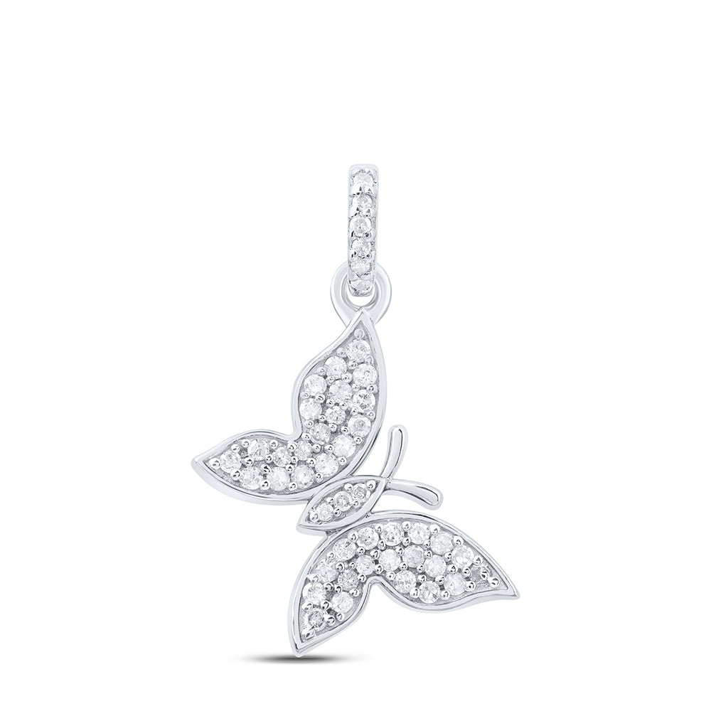 Sterling Silver 1/5Ctw-Dia P1 Gift Butterfly Pendant