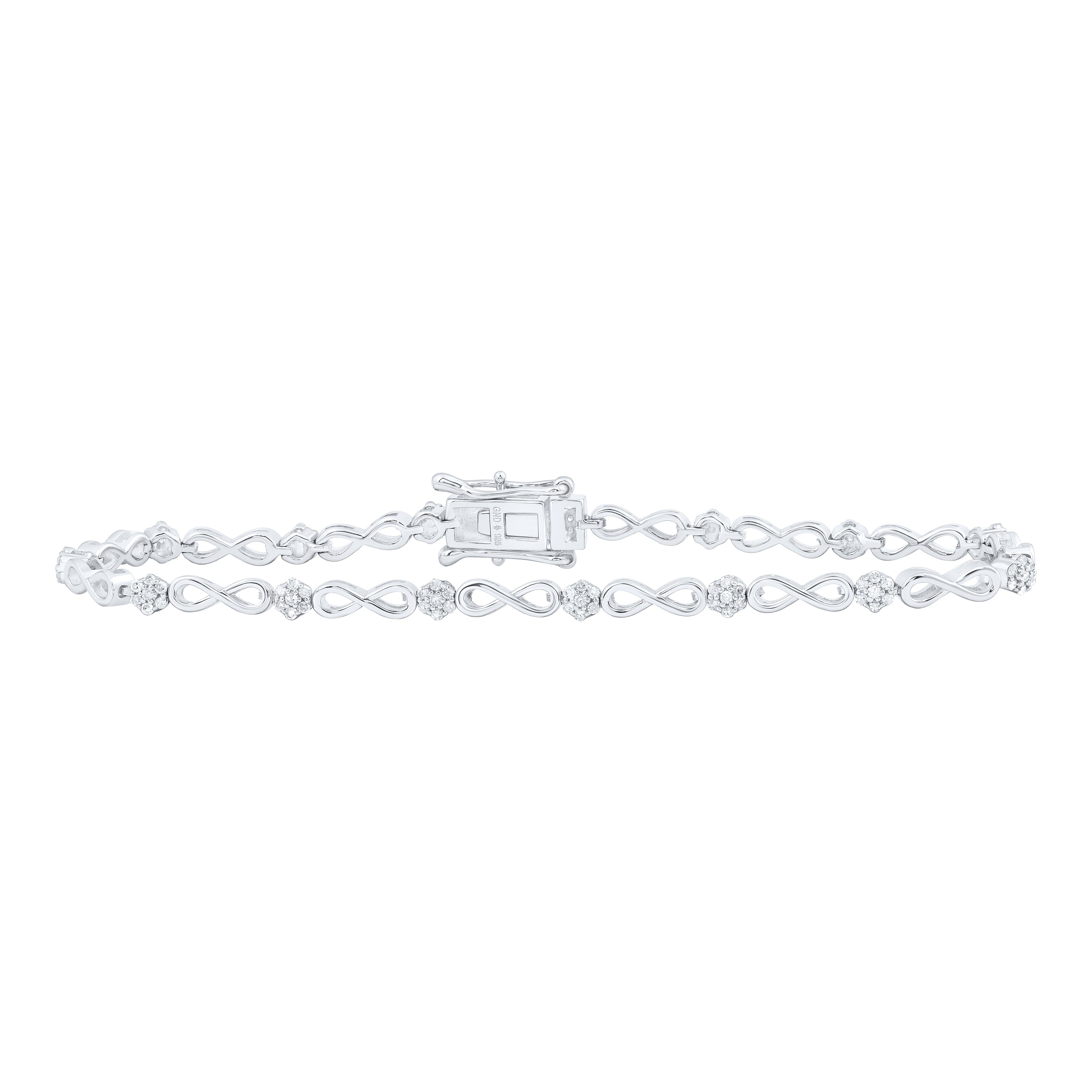 Sterling Silver 1/2Ctw-Dia P1 Gift Infinity Bracelet(7 Inch)