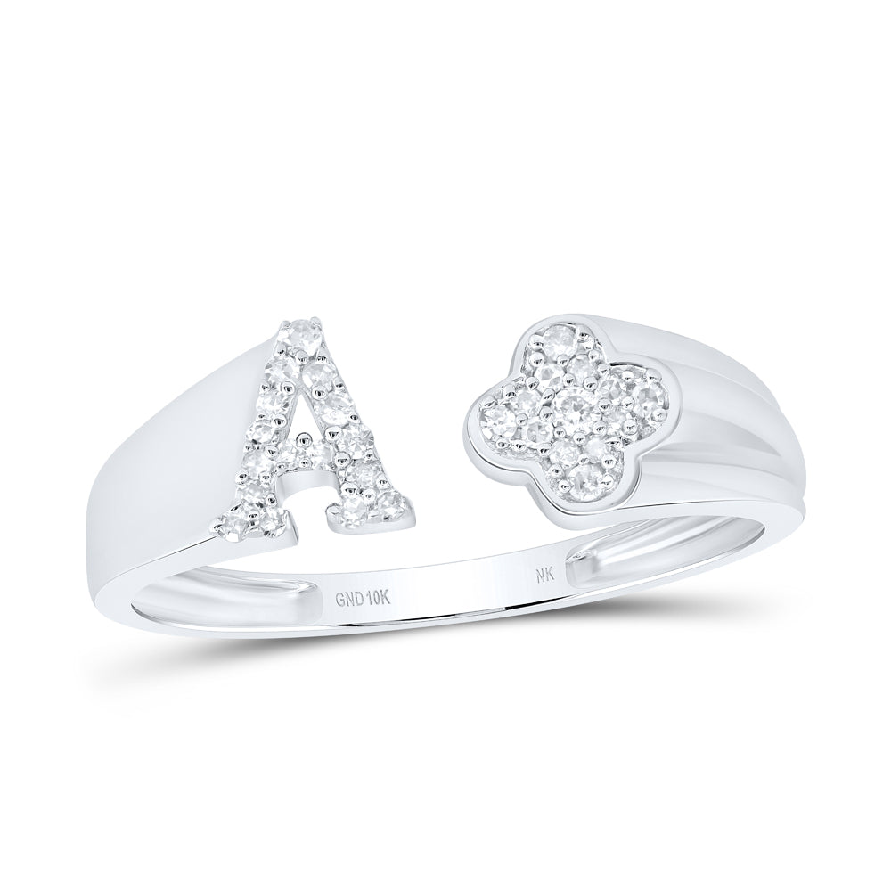 1/10Ctw-Nat Dia Nk Gift Initial "A" Ladies Ring (1.67 grams)