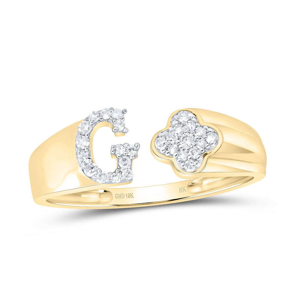 1/8Ctw-Nat Dia Nk Gift Initial "G" Ladies Ring (1.62 grams)