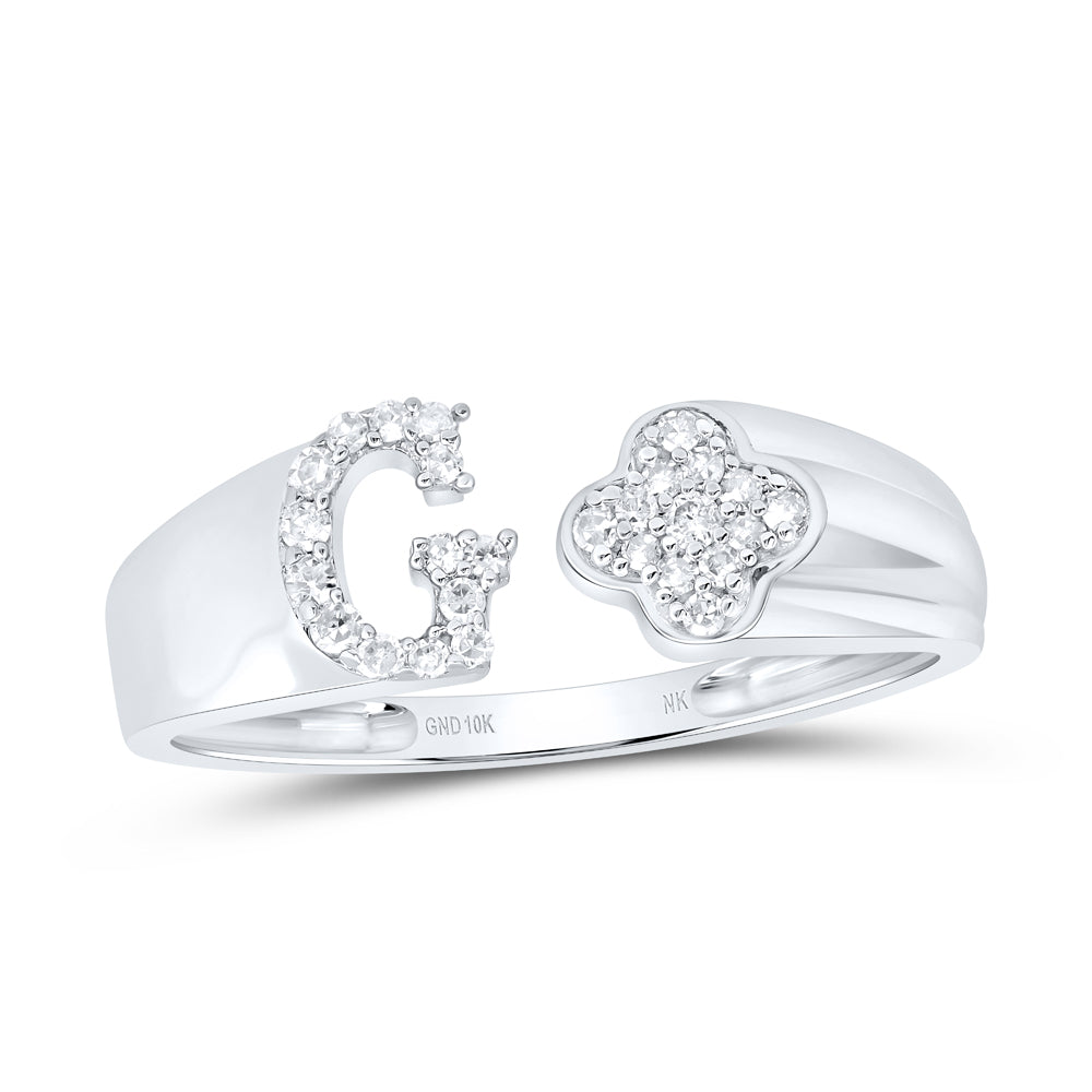 1/8Ctw-Nat Dia Nk Gift Initial "G" Ladies Ring (1.77 grams)
