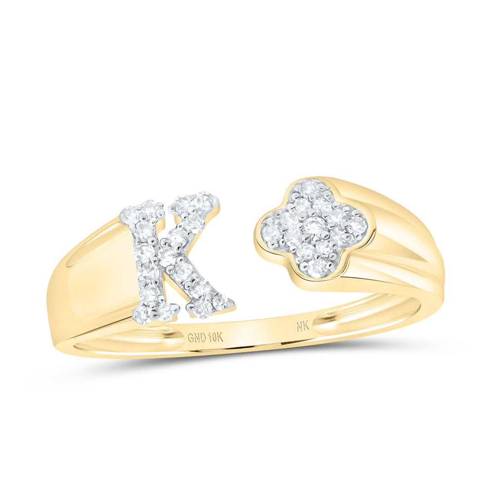 1/8Ctw-Nat Dia Nk Gift Initial "K" Ladies Ring (1.49 grams)