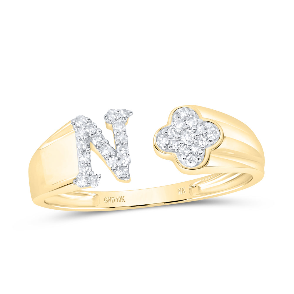 1/8Ctw-Nat Dia Nk Gift Initial "N" Ladies Ring (1.57 grams)