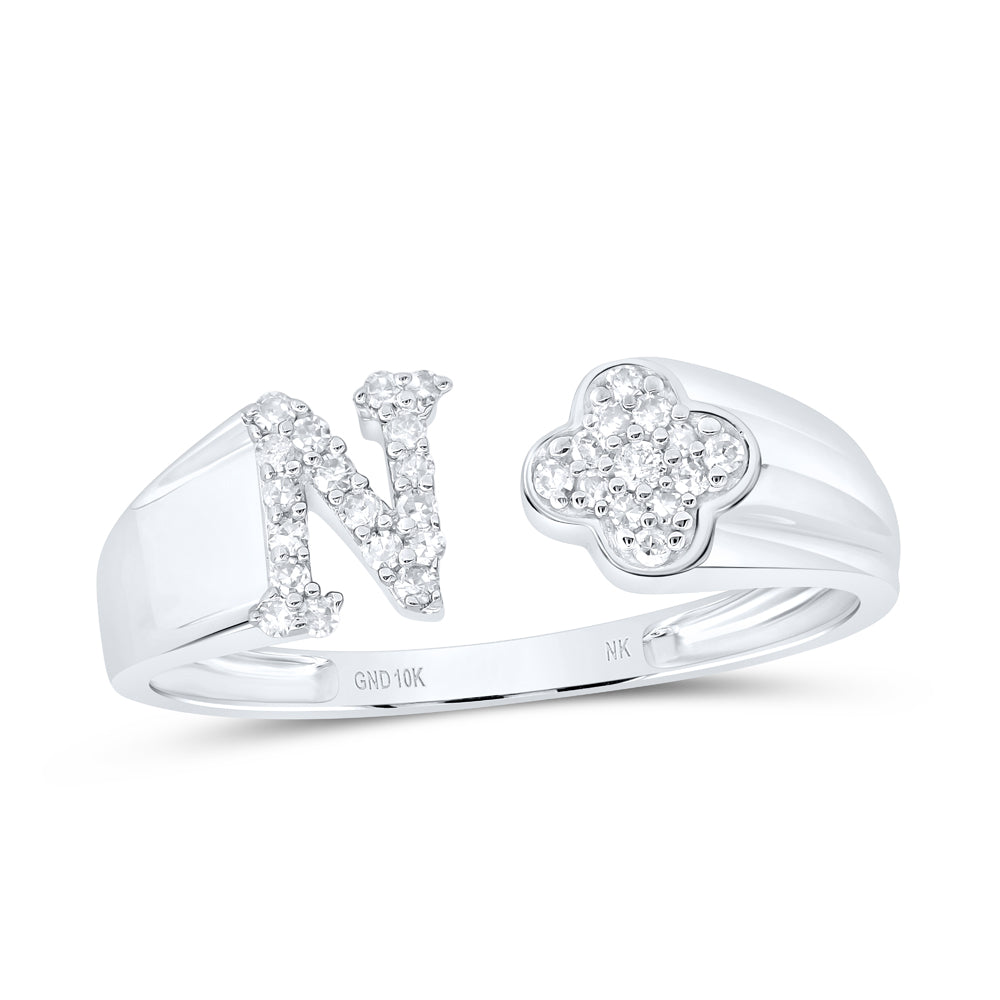 1/8Ctw-Nat Dia Nk Gift Initial "N" Ladies Ring (1.57 grams)