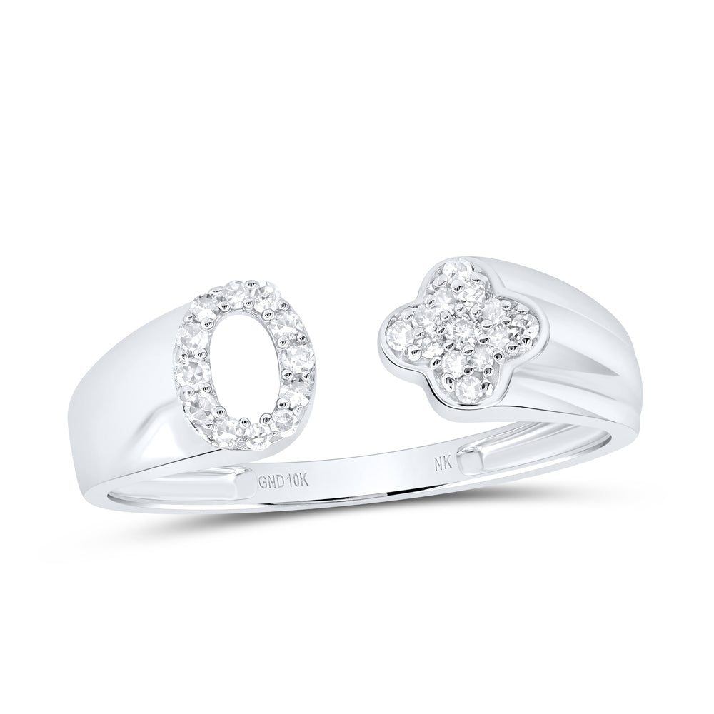 1/8Ctw-Nat Dia Nk Gift Initial "O" Ladies Ring (1.53 grams)