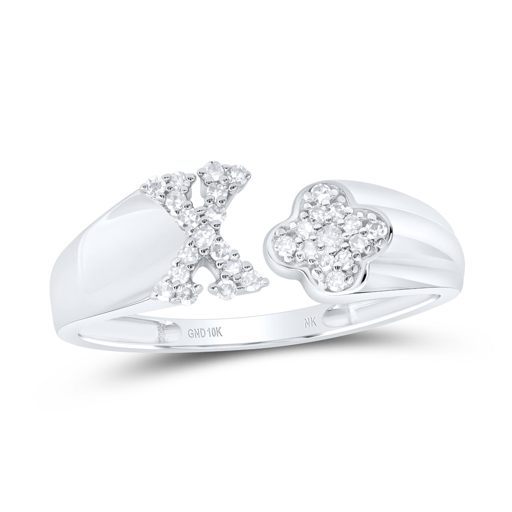 1/8Ctw-Nat Dia Nk Gift Initial "X" Ladies Ring (1.57 grams)