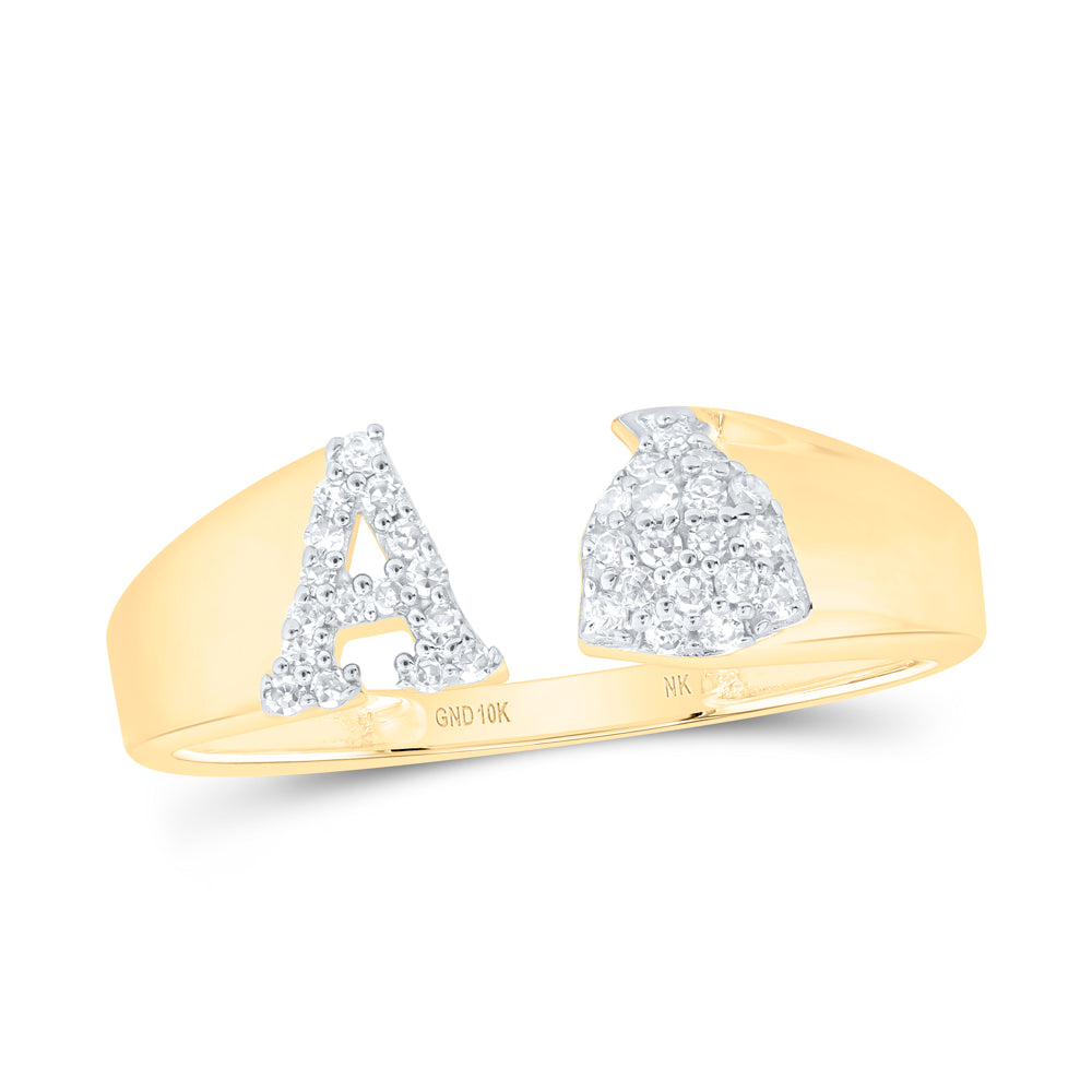 1/8Ctw-Nat Dia Nk Gift Initial "A" Ladies Ring (1.59 grams)