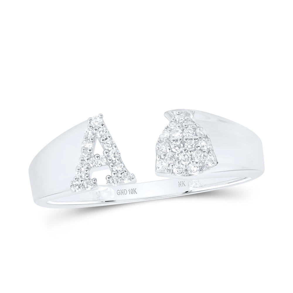 1/8Ctw-Nat Dia Nk Gift Initial "A" Ladies Ring (1.54 grams)