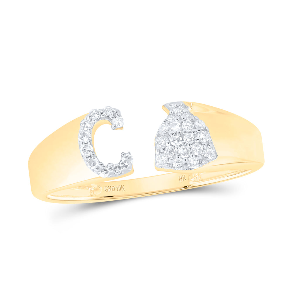 1/8Ctw-Nat Dia Nk Gift Initial "C" Ladies Ring (1.63 grams)