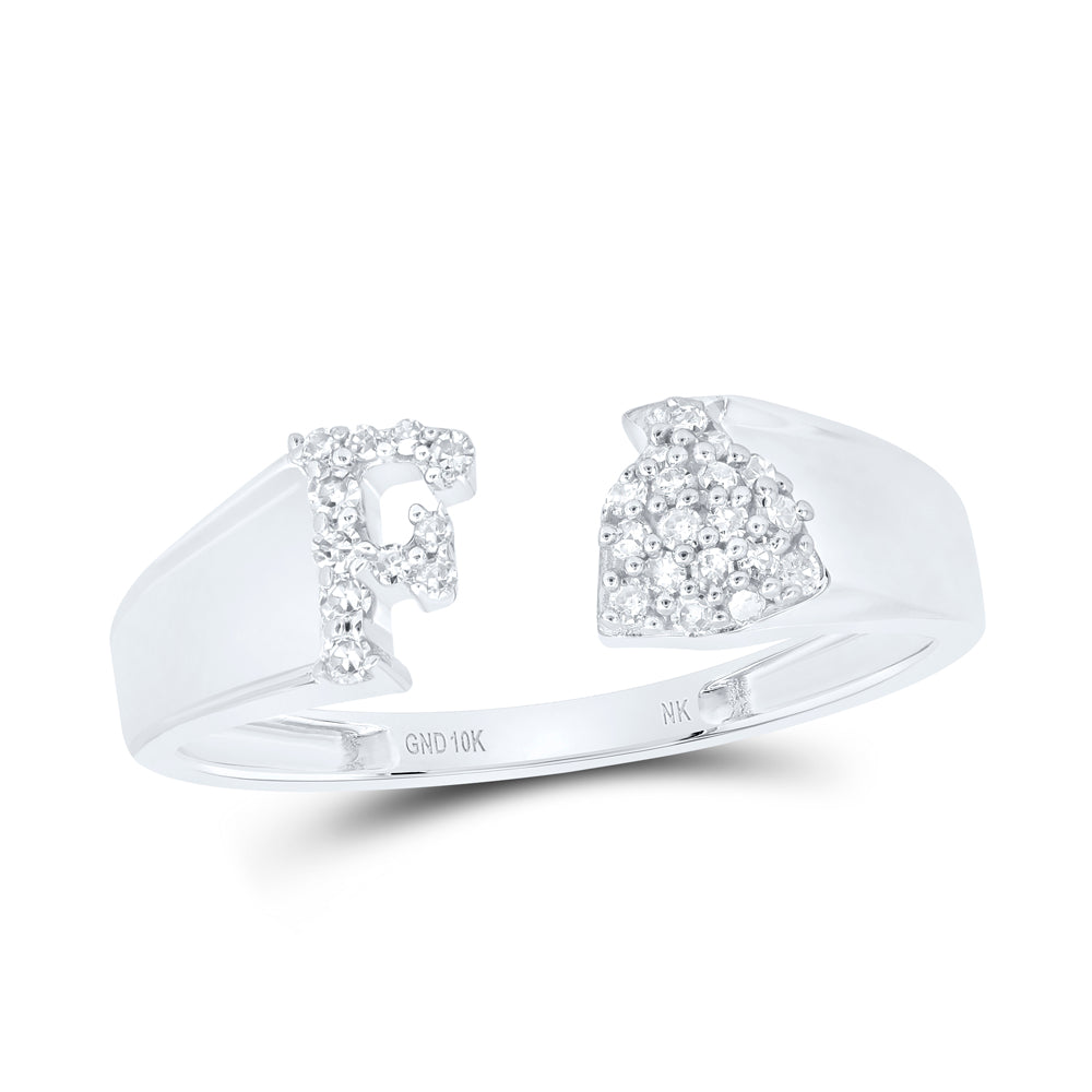 1/8Ctw-Nat Dia Nk Gift Initial "F" Ladies Ring (1.72 grams)
