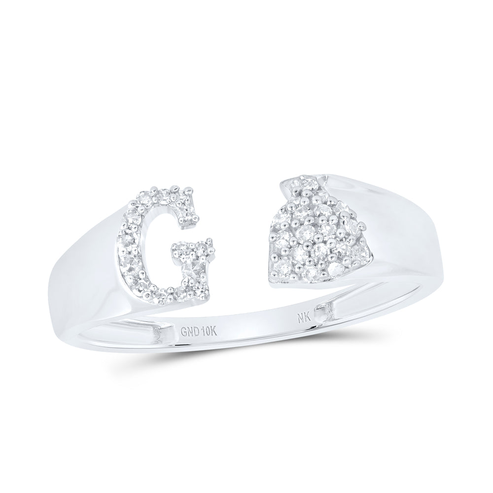 1/8Ctw-Nat Dia Nk Gift Initial "G" Ladies Ring (1.55 grams)