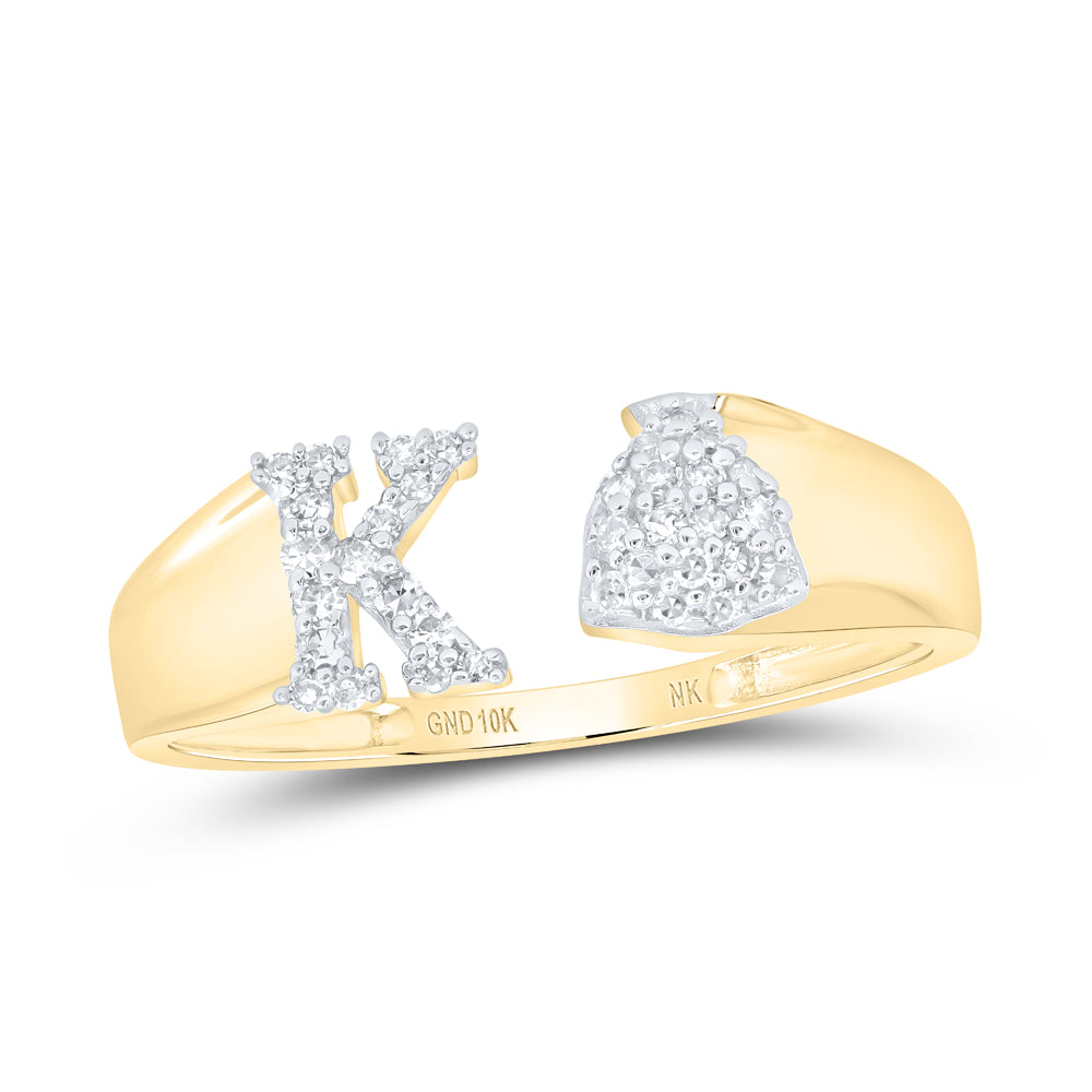 1/8Ctw-Nat Dia Nk Gift Initial "K" Ladies Ring (1.59 grams)