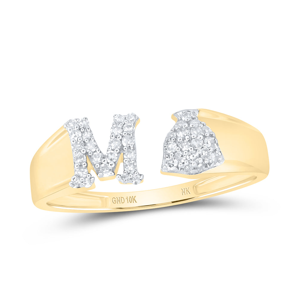 1/6Ctw-Nat Dia Nk Gift Initial "M" Ladies Ring (1.72 grams)