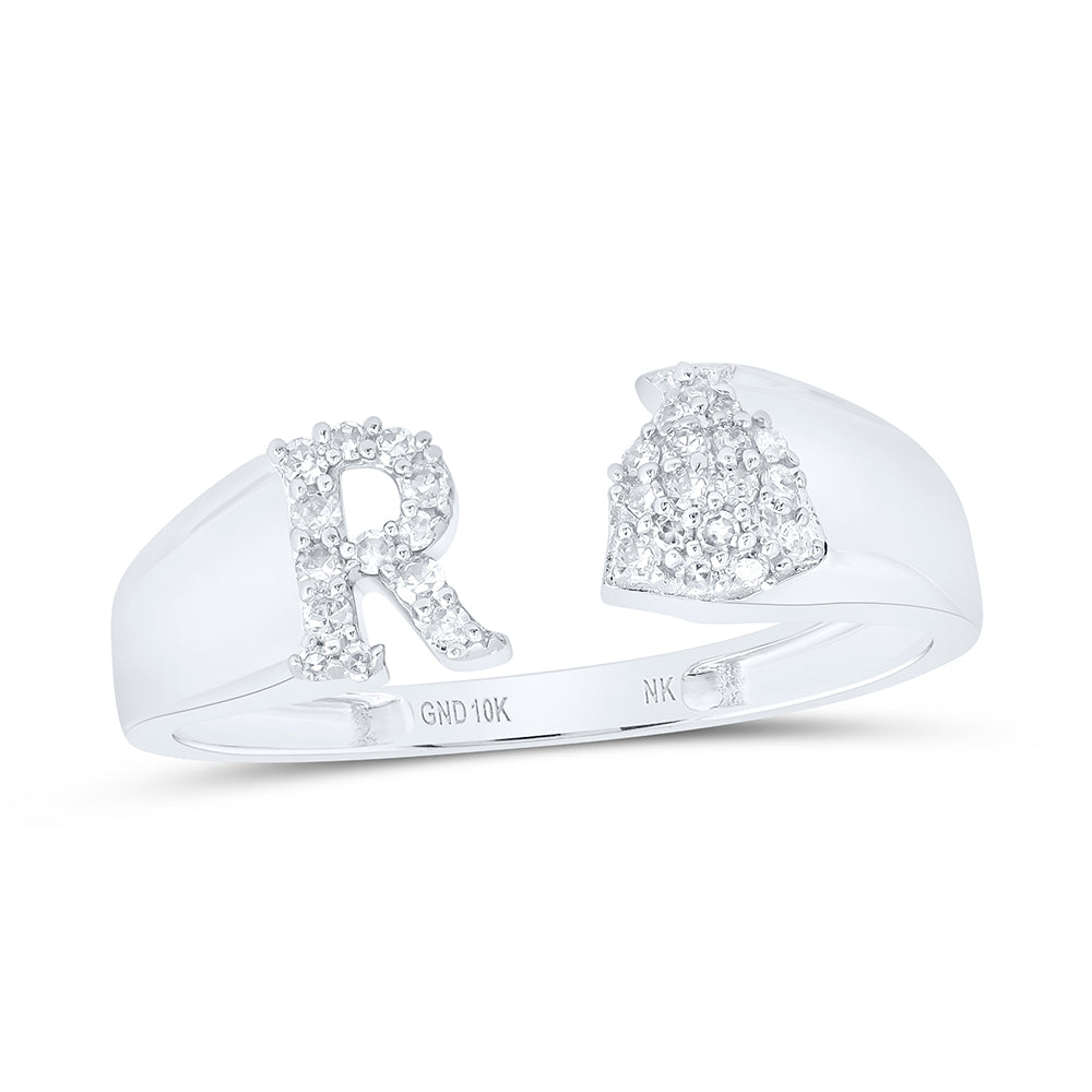 1/8Ctw-Nat Dia Nk Gift Initial "R" Ladies Ring (1.59 grams)