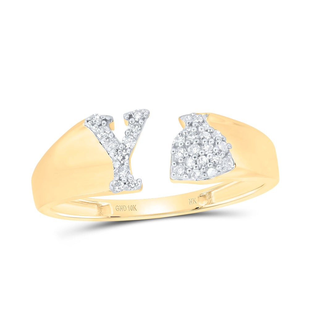 1/8Ctw-Nat Dia Nk Gift Initial "Y" Ladies Ring (1.51 grams)