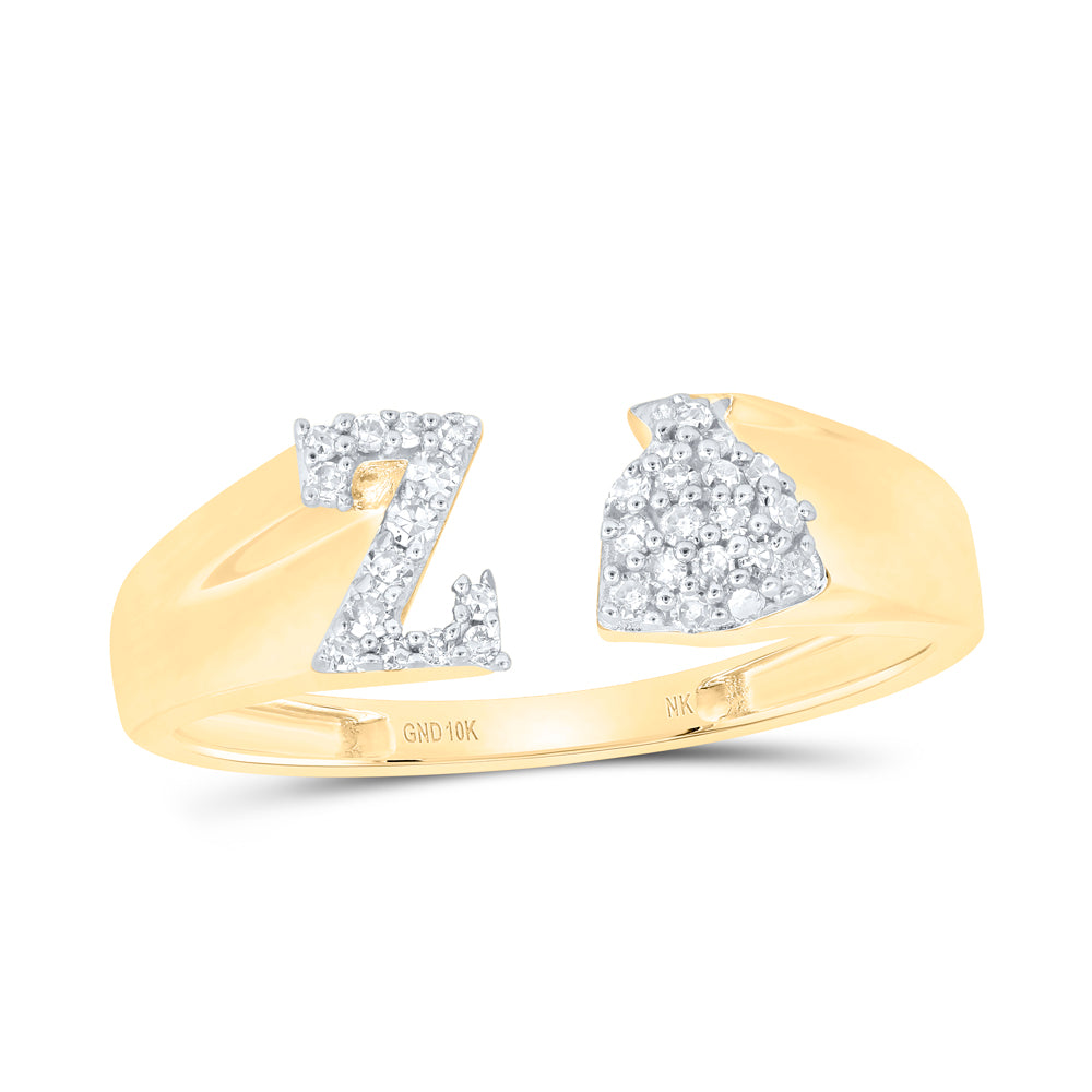 1/8Ctw-Nat Dia Nk Gift Initial "Z" Ladies Ring (1.42 grams)