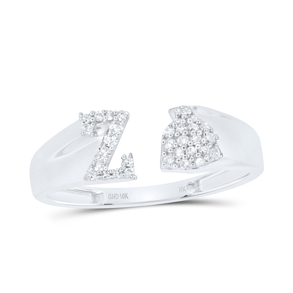 1/8Ctw-Nat Dia Nk Gift Initial "Z" Ladies Ring (1.62 grams)